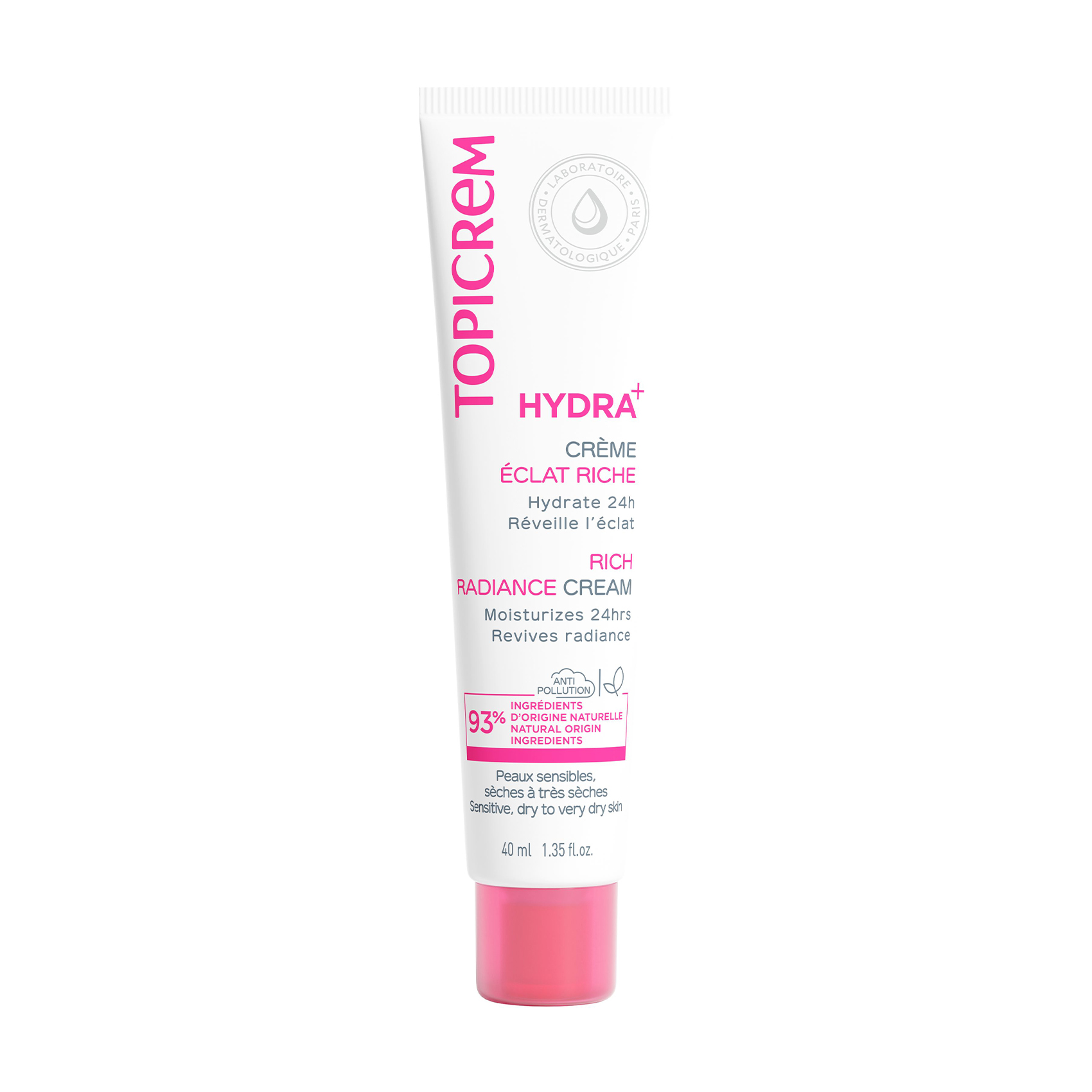 Насичений зволожувальний крем для обличчя Topicrem Hydra+ Rich Moisturizing Radiance Cream, 40 мл